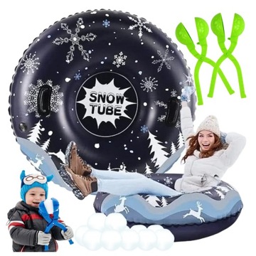 ŚLIZGACZ SANKI DMUCHANE NA ŚNIEG KOŁO OPONA 110CM X 26CM + 2 x ŚNIEŻKOMAT