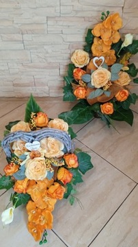 Композиция для украшения кладбища в КОРЗИНЕ ВИНО.