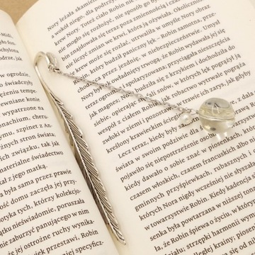 ПЕРО ЦВЕТЫ КНИГА ЗАКЛАДКА Серебро