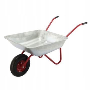 TACZKA OGRODOWA OCYNKOWANA 80 / 120L WÓZEK OGRODOWY TRANSPORTOWY KOŁO METAL