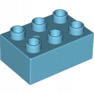 LS NOWE LEGO DUPLO KLOCEK PODSTAWOWY 2x3 TURKUS Medium Azur