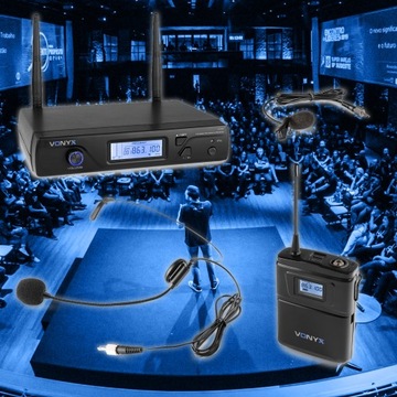 BODYPACK UHF-гарнитура с микрофоном + станция Vonyx