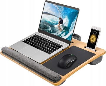 PRZENOŚNY STOLIK PODSTAWKA POD LAPTOPA taca DREWNIANA DO ŁÓŻKA