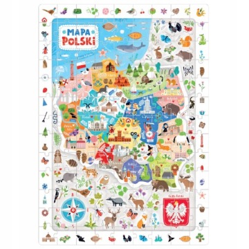 Пазл наблюдательный 117 деталей Карта Польши