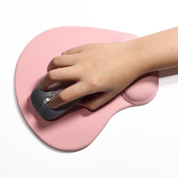 Офисный коврик для мыши с гелевой защитой запястья, розовый