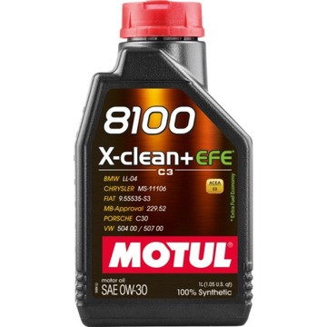 Motul 8100 X-Clean+ EFE 0W30 1L 504 507 LL04