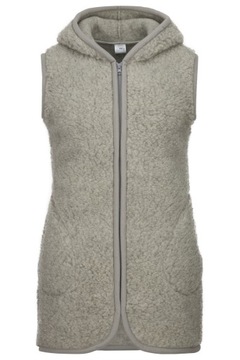 ДЛИННЫЙ ЖИЛЕТ С КАПЮШОНОМ, 100% ШЕРСТЬ, размер L/XL.
