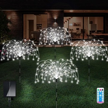 4x солнечные фонари Садовые лампы Dandelion FIREWORK LED + ДИСТАНЦИОННЫЙ