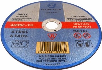 ДИСКИ ДЛЯ РЕЗКИ МЕТАЛЛА 180/2,0 мм INOX FT