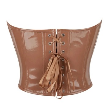 Women Faux Leather Corset Crop Top Sexy Steampunk
