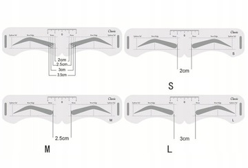 Шаблоны для оформления бровей, симметричная U-линейка