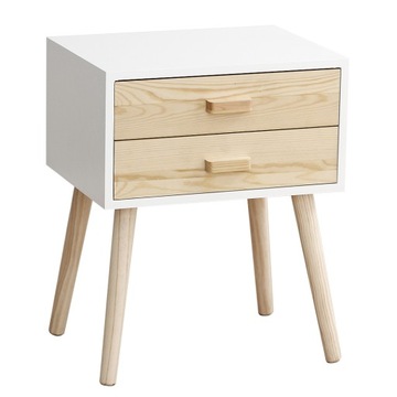 STOLIK DO SOFY KOMODA NOCNA SZAFKA NOCNA DREWNA Z 2 SZUFLADAMI 45X35X59,5CM