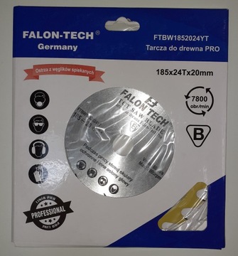 FALON TECH Tarcza do drewna TCT Pro 185x20mm 24T