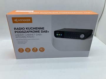 HYKKER RADIO KUCHENNE PODSZAFKOWE DAB+ KOLOROWY WYŚWIETLACZ BT CZARNE