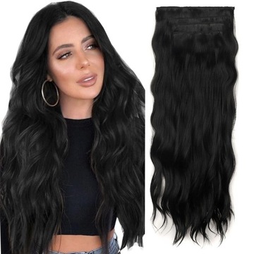 55CM NATURALNE WŁOSY DOCZEPIANE CLIP IN Falowana