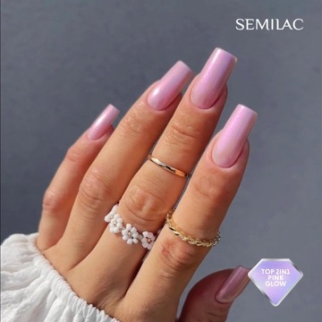Semilac Top и классический спрей для ногтей 2в1 PINK GLOW