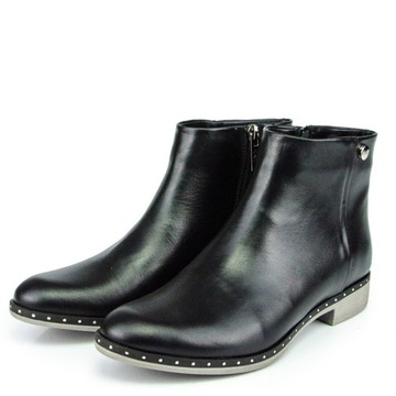 CARINII B5205 Ботинки челси, СЕРАЯ КОЖА, ЧЕРНЫЙ 36