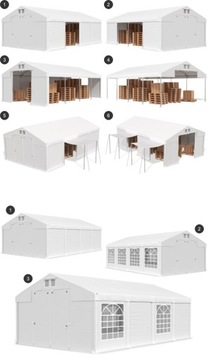 5x16m Galvanized Garage Tent Das 580 S