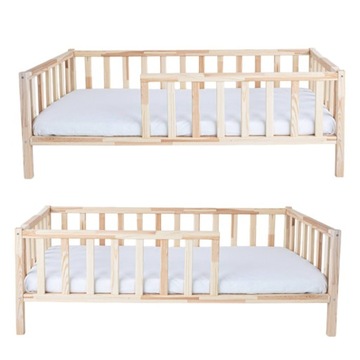 КЛАССИЧЕСКАЯ ДЕТСКАЯ КРОВАТЬ 160х80 ДЕРЕВЯННАЯ ЗАЩИТА + СОСНОВЫЙ КАРКАС