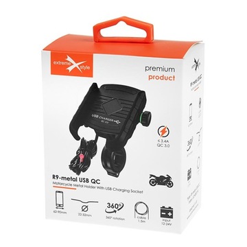 ДЕРЖАТЕЛЬ ДЛЯ МОТОЦИКЛА ТЕЛЕФОНА - БЫСТРОЕ ЗАРЯДНОЕ УСТРОЙСТВО QC3.0 USB ДЛЯ МОТОЦИКЛА