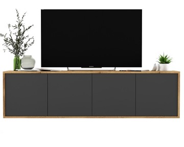 Wisząca szafka RTV komoda wotan grafit MAT 150 cm