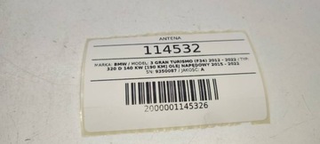 ANTÉNA STŘEŠNÍ ŽRALOK BMW F34 3 GT 9350087