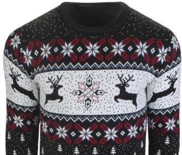 XL-Sweter świąteczny wzór norweski turecki renifer JU2/4