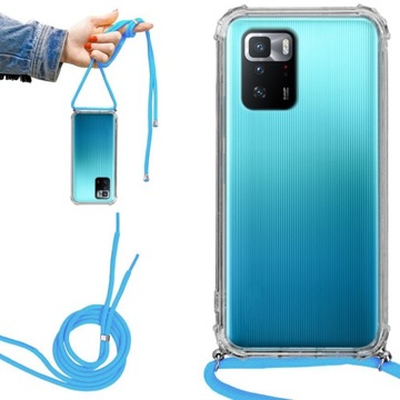 Etui Crossbody do XIAOMI REDMI NOTE 10 PRO 5G Ochronne + Sznurek NIEBIESKI