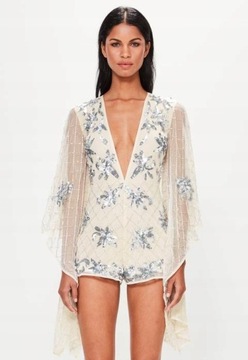 MISSGUIDED Kombinezon damski kimono cekiny S 36