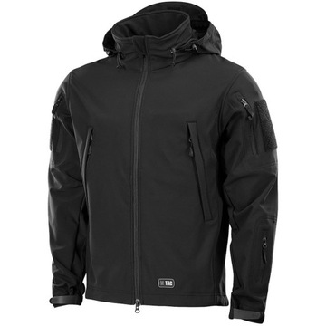 Kurtka z kapturem przejściowa wodoodporna M-Tac Softshell Czarna 3XL