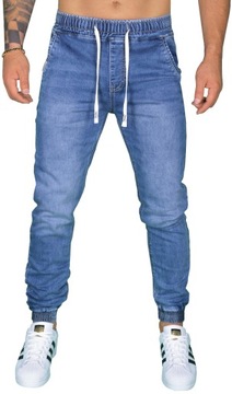 JOGGERY MĘSKIE SPODNIE BOJÓWKI JEANSOWE JAKOŚĆ