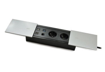 Настольная мебельная розетка HUB USB HDMI LAN для стола Spacetronik SPS-S26S