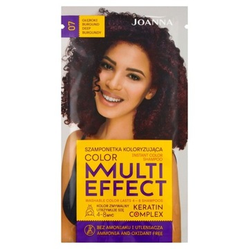 Joanna Multi Effect Color Keratin Complex Szamponetka 07 Głęboki Burgund -