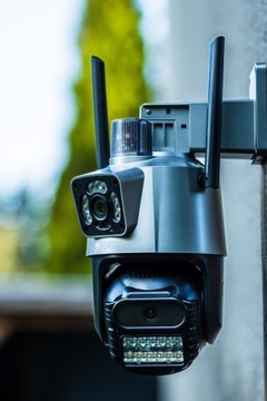 ДВОЙНАЯ НАРУЖНАЯ ПОВОРОТНАЯ IP WIFI FULL HD+ КАМЕРА 2 В 1 ДЛЯ МОНИТОРИНГА