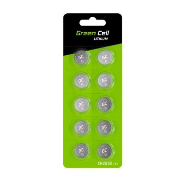 10x Mocna Bateria Litowa CR2032 DL 2032 litowa Green Cell Baterie 3V 220mAh