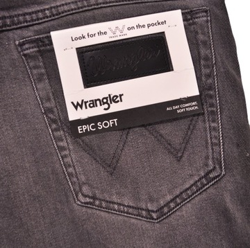 WRANGLER spodnie HIGH WAIST gray jeans TEXAS SLIM _ W34 L34
