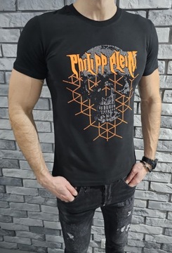 PHILIPP PLEIN L logo t-shirt koszulka PP skull duże logo brylanciki / L