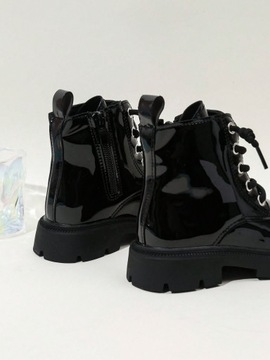 SHEIN черные высокие лакированные ботильоны 25
