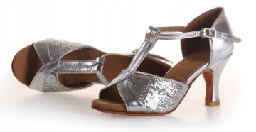 ТАНЦЕВАЛЬНАЯ ТУФЛИ ДЛЯ ЛАТИНО САЛЬСА 7см - СЕРЕБРЯНЫЙ