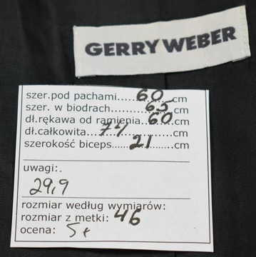 Z1 MARYNARKA DAMSKA GERRY WEBER 46 PLUS SIZE