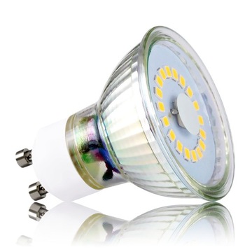 Żarówka LED SMD GU10 5W SZKŁO PREMIUM neutralna