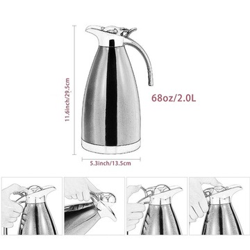 ВАКУУМНЫЙ КУВШИН КОНФЕРЕНЦИЯ 2 Л КОФЕ ЧАЙ ИЗ НЕРЖАВЕЮЩЕЙ СТАЛИ