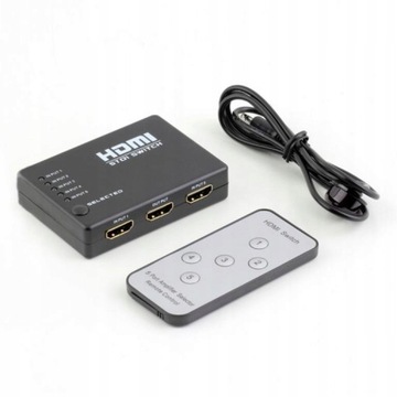 SWITCH PRZEŁĄCZNIK 5x HDMI PILOT 3D TV 5 PORTÓW
