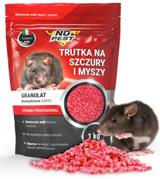 GRANULAT PELLET TRUTKA TRUCIZNA NA SZCZURY MYSZY GRYZONIE NO PEST 1KG