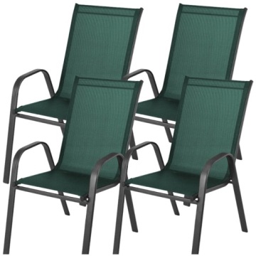 4x САДОВЫЙ СТУЛ, БАЛКОН-ТЕРРАСА, КРЕСЛО, СОВРЕМЕННАЯ ЗЕЛЕНАЯ МЕБЕЛЬ