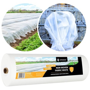 КОВрик AGR НЕТКАНЫЙ 17г ВЕСЕННЕЕ ПОКРЫТИЕ 1,6х100м ПРОЧНОЕ ОСЕННЕЕ ПОКРЫТИЕ