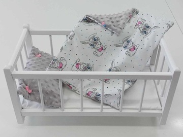 DREWNIANE ŁÓŻECZKO dla lalek + POŚCIEL - PRODUCENT.