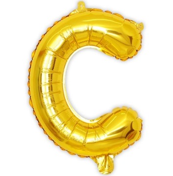 Balon Foliowy LITERA C Złota Błyszcząca - 16