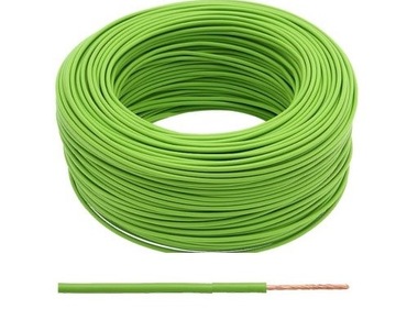 LINKA 1,5mm LgY 1.5 PRZEWÓD JEDNOŻYŁOWY 1x1,5 mm2 ZIELONY KABEL 10 METRÓW