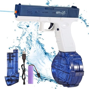 PISTOLET NA WODE ELEKTRYCZNY AUTOMATYCZNY GLOCK NA WODĘ DWA MAGAZYNKI